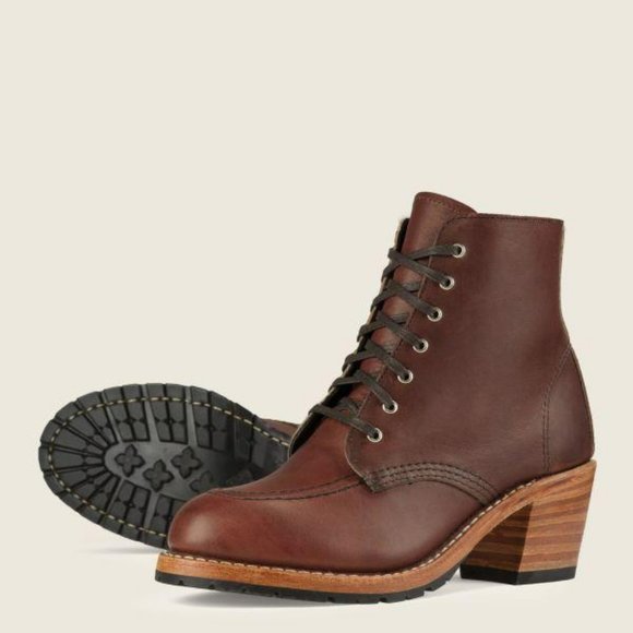 Red Wing Shoes Shoes - Red Wing Shoes Clara Heeled Harness Leather Boots - Amber 3406